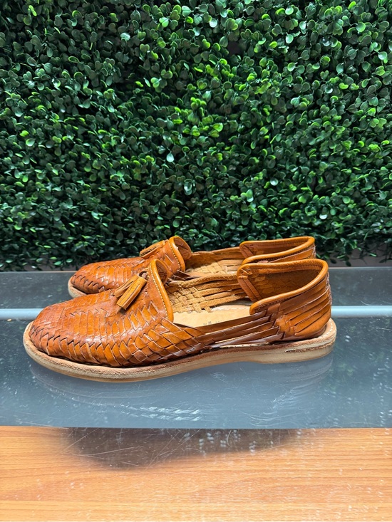 XAN KLA Shoes - Men's Woven Leather Tassel Loafers - Brown